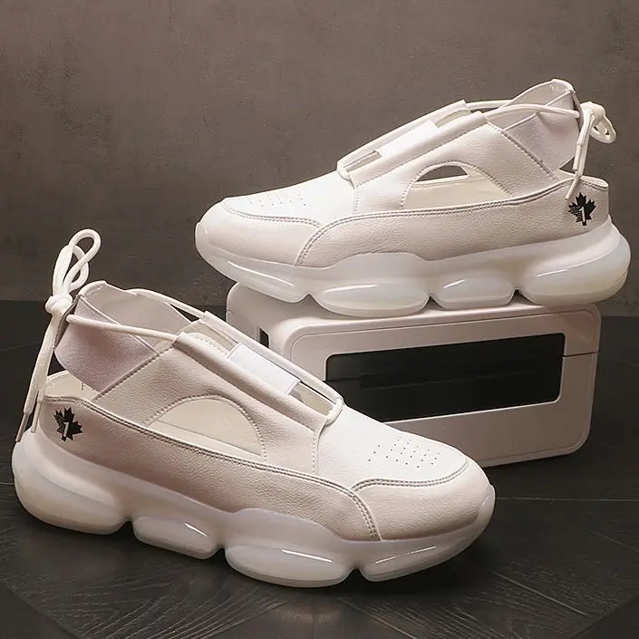 

Factory Sell Summer Leather Men Sneakers increase High Shoes Man PUNK Platform Hip Hop Cool Thick Bottom Zapatillas Hombre