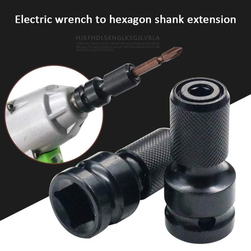 

Hot Sale 1/2 To 1/4 Hex Shank Socket Converter Electric Wrench Conversion Head Hex Drill Bit Holder Jackhammer Telescopic Sleeve