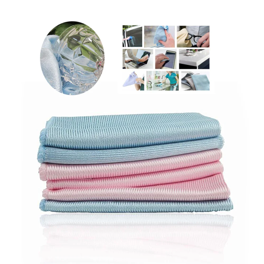 

2 Pcs Extra Microfiber Glass Polishing Cloth Multi-purpose Seamless Lint-Free Cleaning Cloth 30 x 30CM (Random Color)