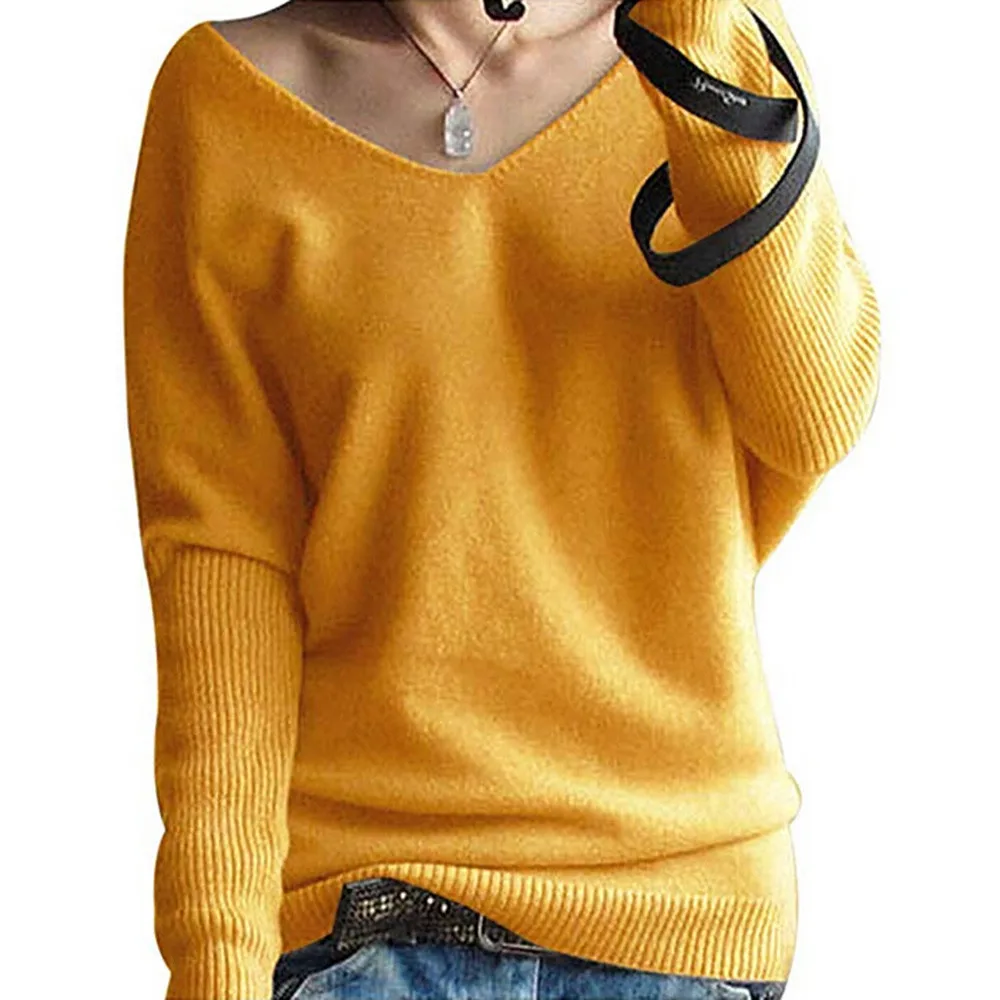Women's Sweaters Blouse Fashion Women Winter Batwing Sleeve Solid Knit Sweater Jumper Suit Tops Knitwear | Женская одежда