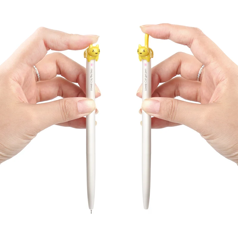 Выдвижная гелевая ручка с мультяшным котом 6 шт./лот милые канцелярские