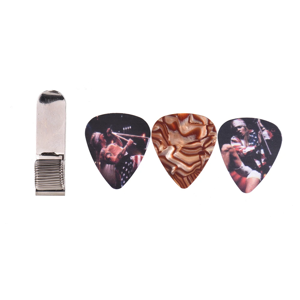 Universal Guitar Picks Holder Clip Metal with 3pcs Picks(Guitar Random Delivery) | Спорт и развлечения