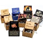 Новинка 2021 г., деревянная шкатулка под старину с ручным приводом, черного цвета, с принтом, мое сердце поедет на друзей, музыкальная шкатулка, подарок на день рождения, украшение для гроба