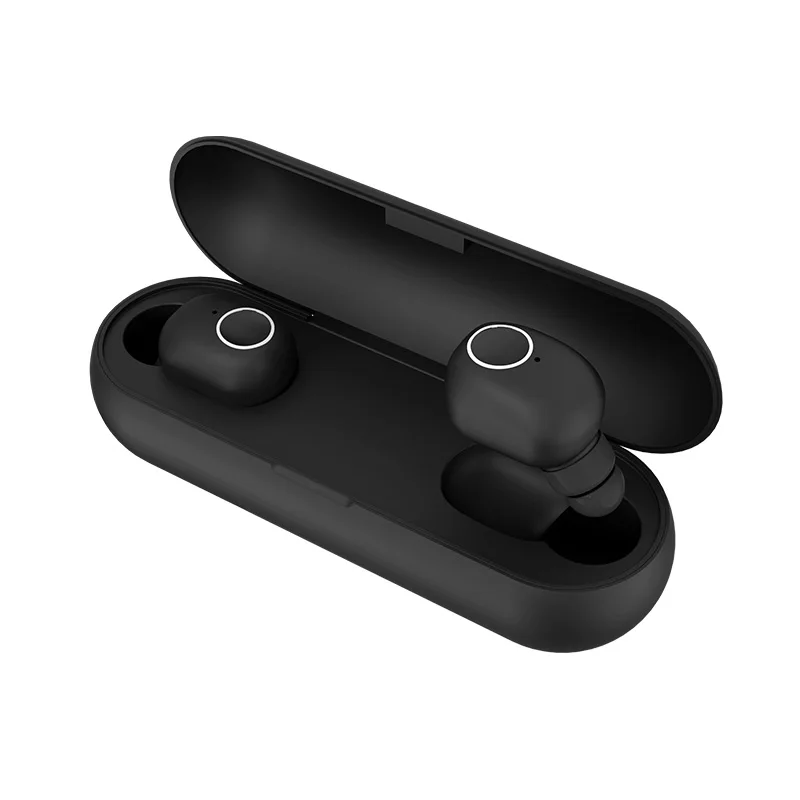 Черный TWS зарядное устройство Bluetooth наушники беспроводные наушники с IPX5 Водонепроницаемый Беспроводной зарядный чехол 3D стерео звук - Цвет: Черный