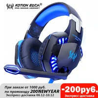 kotion each gaming headphones headset deep bass stereo wired gamer earphone microphone with backlit for ps4 phone pc laptop