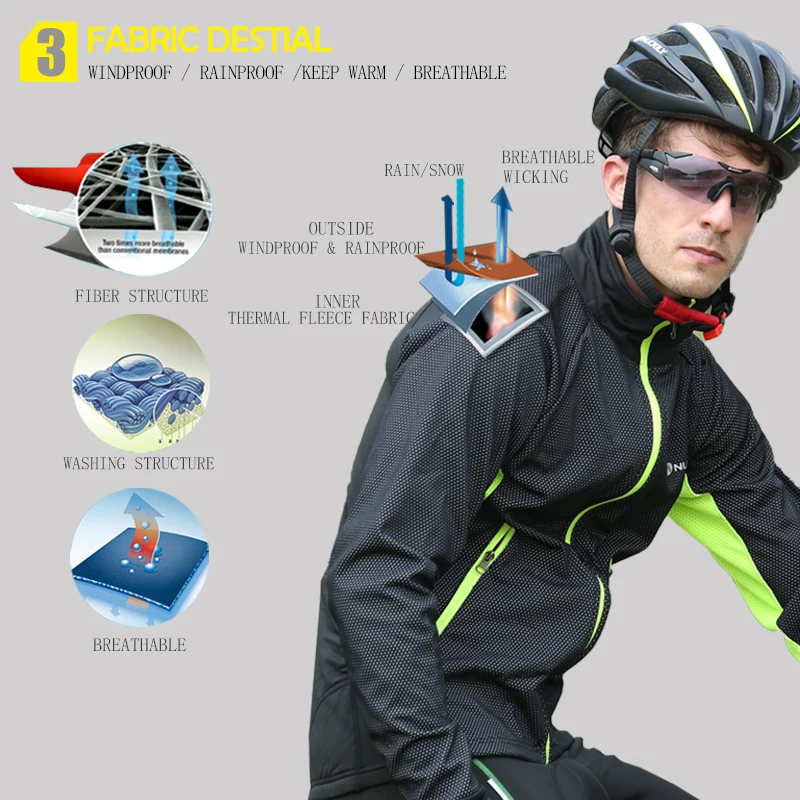 Комплект одежды для велоспорта NUCKILY зимний костюм теплая флисовая Мужская одежда