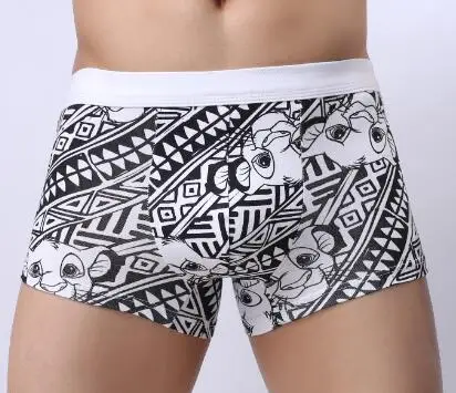 Фирменное Мужское нижнее белье боксеры из хлопка с принтом однотонное для мужчин