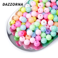 6mm 8mm 10mm acrylic round pearl spacer loose beads 50100pcs diy jewelry making necklace bracelet accessories 10 colors