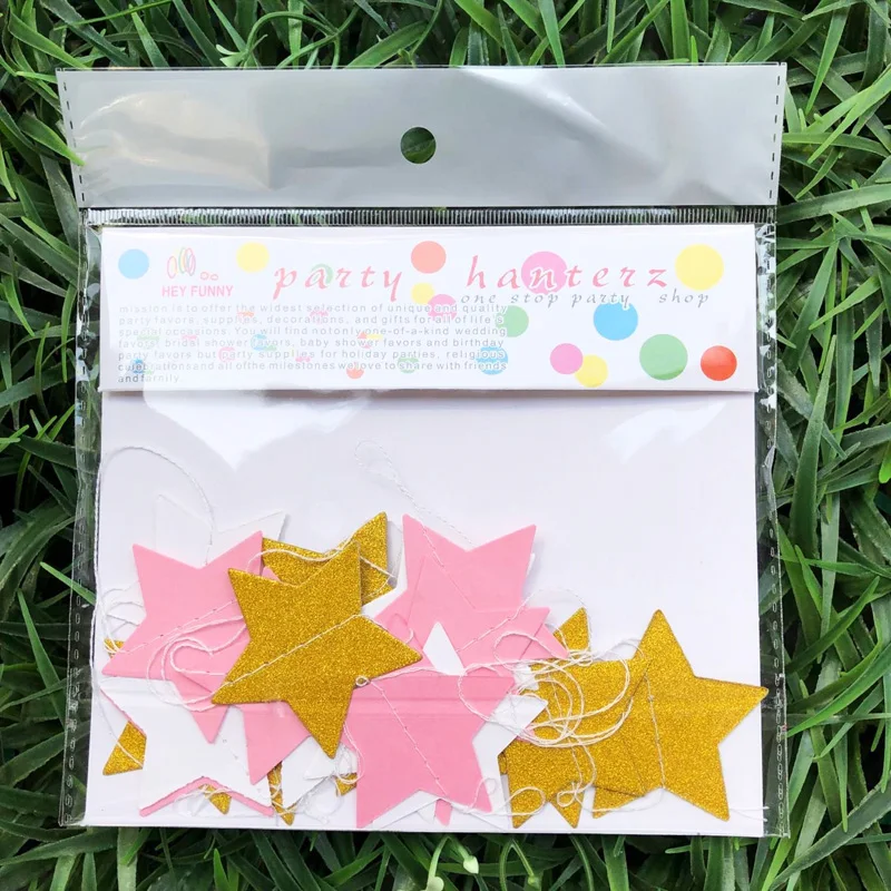 2 м яркие золотые и серебряные бумажные гирлянды свадебные баннеры со звездами