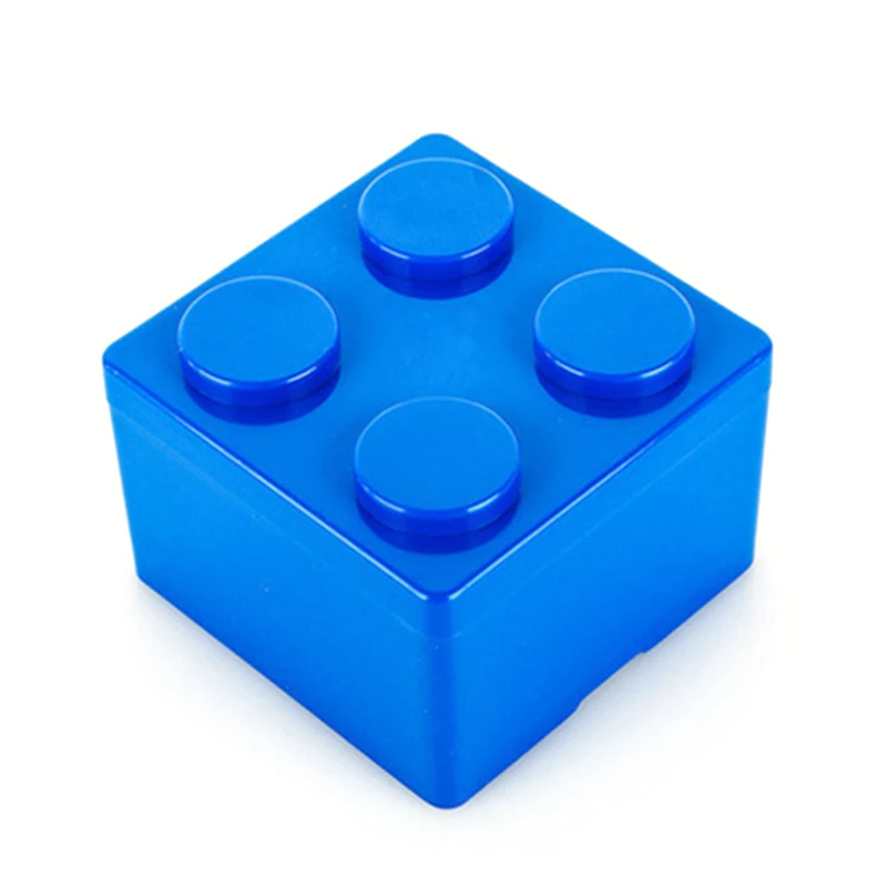 Blue Square Box Строительный блок формы пластиковое хранение с экономией пространства коробка креативная коробка для хранения Наложенная настольная Удобная офисная коробка для хранения дома - Цвет: Blue Square Box