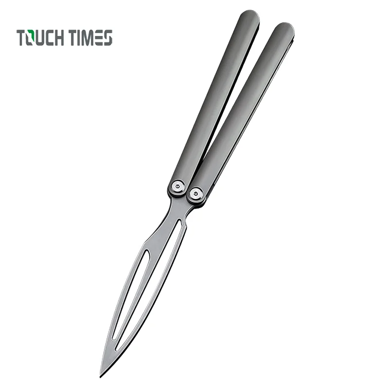 High Quality Butterfly Knife No Edge Dull Tools Titanium Alloy Knife Trainer Outdoor Butterfly Training Knife Christmas Gift
