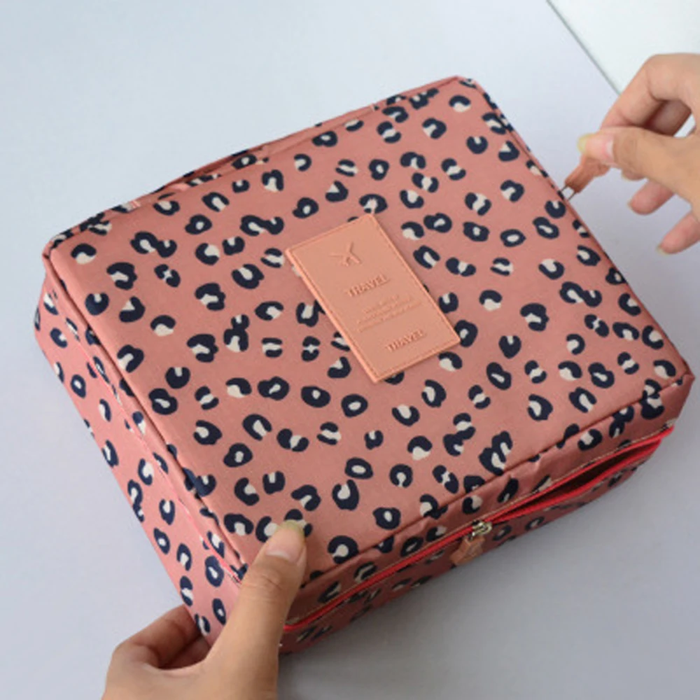 Pink leopard Wuli Seven портативная дорожная Водонепроницаемая Большая вместительная сумка для путешествий первой необходимости, сумка для мытья, чехлы для женщин, подарок - Цвет: Pink leopard