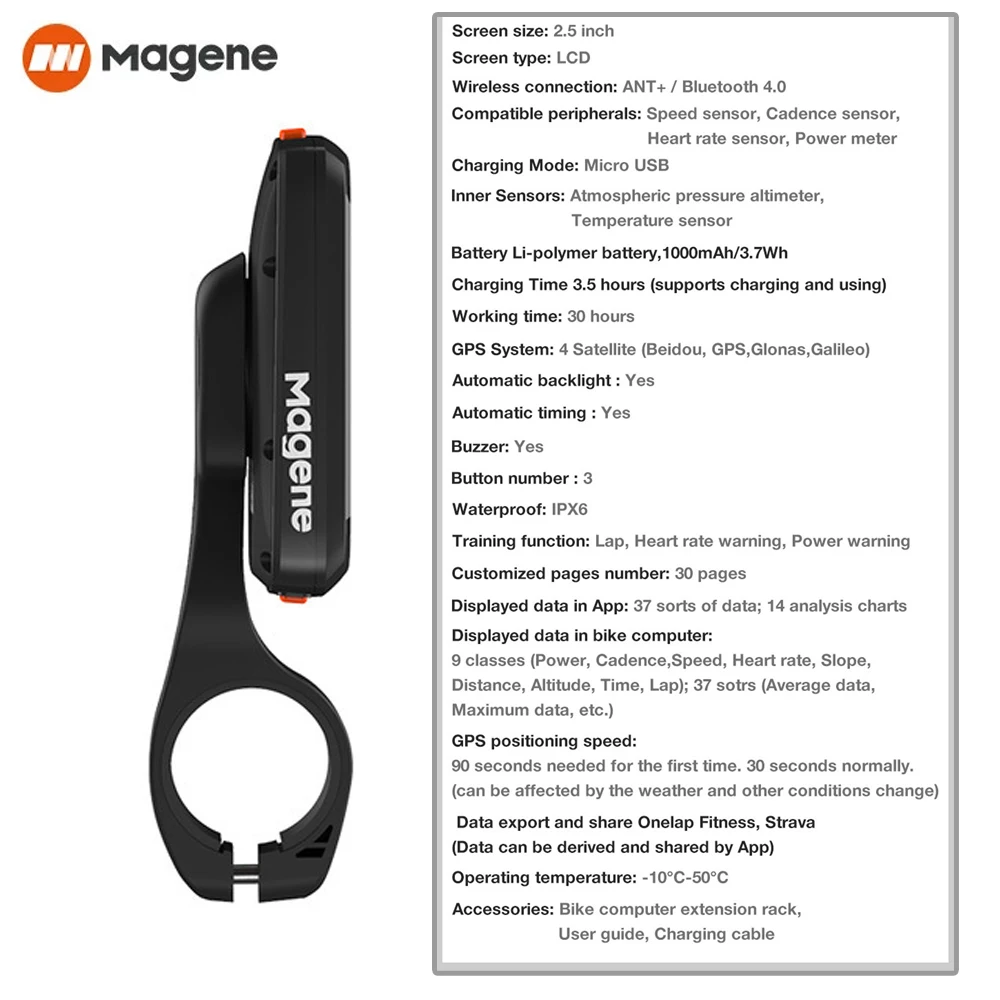 Спидометр Magene H64 Bluetooth ANT + датчик сердечного ритма для компьютера Bryton IGPSPORT