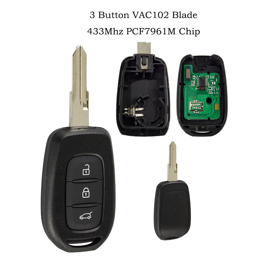 Дистанционный ключ OkeyTech для Renault Megane 2 Captur Duster Clio Modus Logan 2/3 Кнопка 4A PCF7961M чип ключей