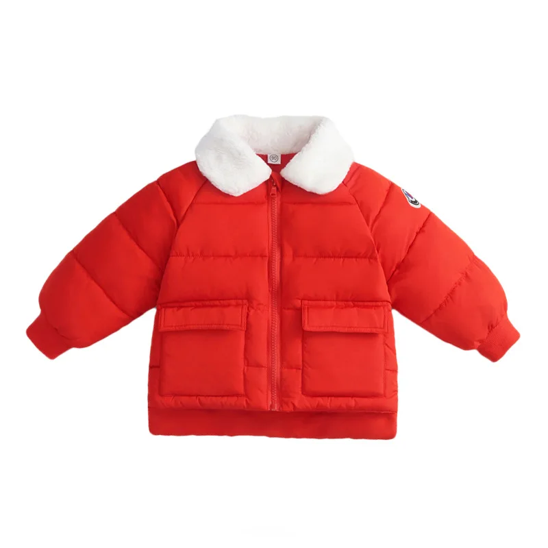 Куртка для девочек пальто зимняя модная верхняя одежда на Рождество хлопковые