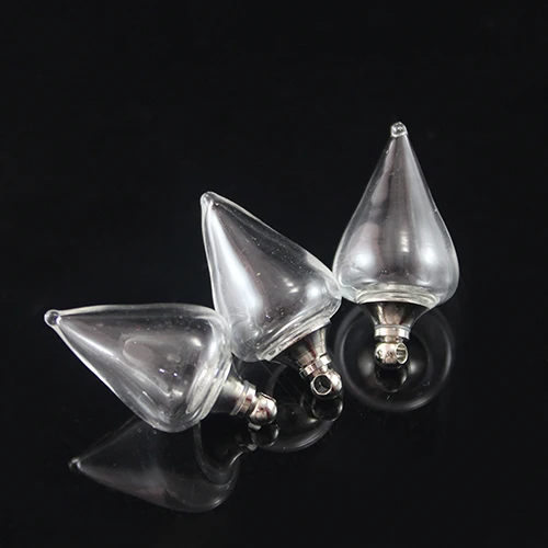 Tear Drop 5 шт Пустой полый стеклянный шар с металлической винтовой крышкой и резиновым уплотнением стеклянный флакон-кулон, ювелирные изделия, поиск - Окраска металла: Tear Drop