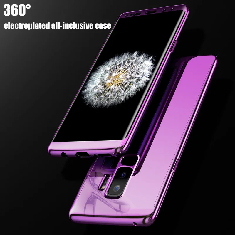 Универсальный чехол 360 ° для Samsung s10 plus зеркальный жесткий s7 s8 s9 s7edge note 8 9 защитный с