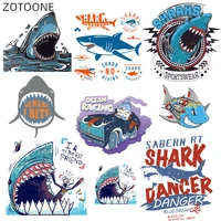 zotoone cartoon shark patches for clothing iron on patch for kids heat transfers for clothes ironing sticker diy appliques e