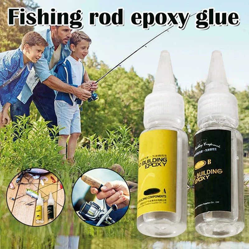 

2Pcs Fishing Rod Epoxy Resin AB Glue DIY Repair Guide Ring Card Seat Tie Ring Special Glue Transparent Fishing Rod Paint