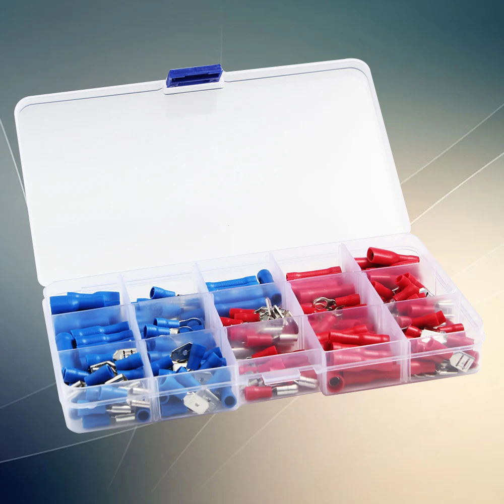 200 шт. холодной пресс-терминал набор с коробкой изолированные клеммы кольцом