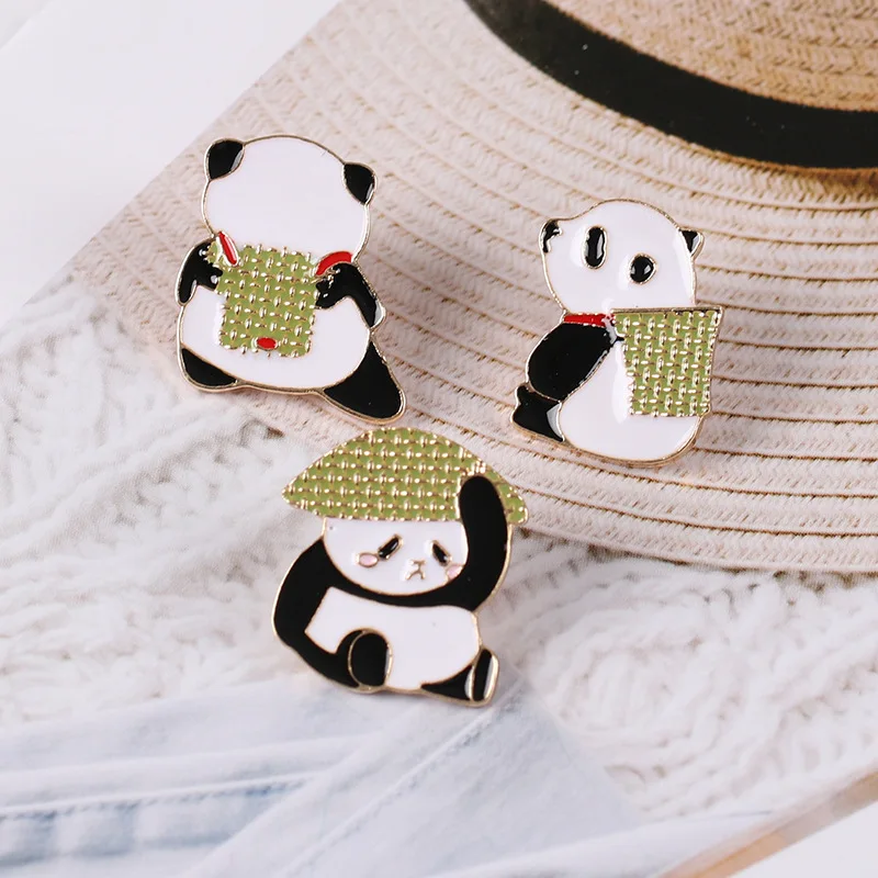 Женская эмалированная брошь в виде медведя панды|Броши| |