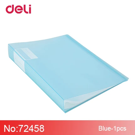 Deli 72458 серия, информационный буклет, А4, многослойные вставки, папки, папки, бумаги, канцелярские принадлежности, Студенческая офисная прозрачная сумка - Цвет: blue