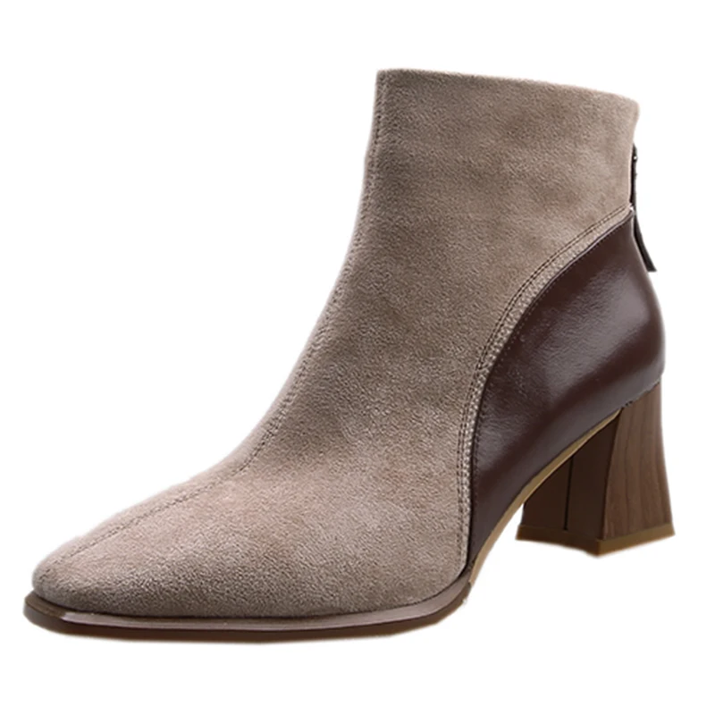 

Женские ботильоны на платформе, зимние ботинки-мартинсы, женские ботинки на высоком каблуке, женские ботинки, женская обувь из искусственно...