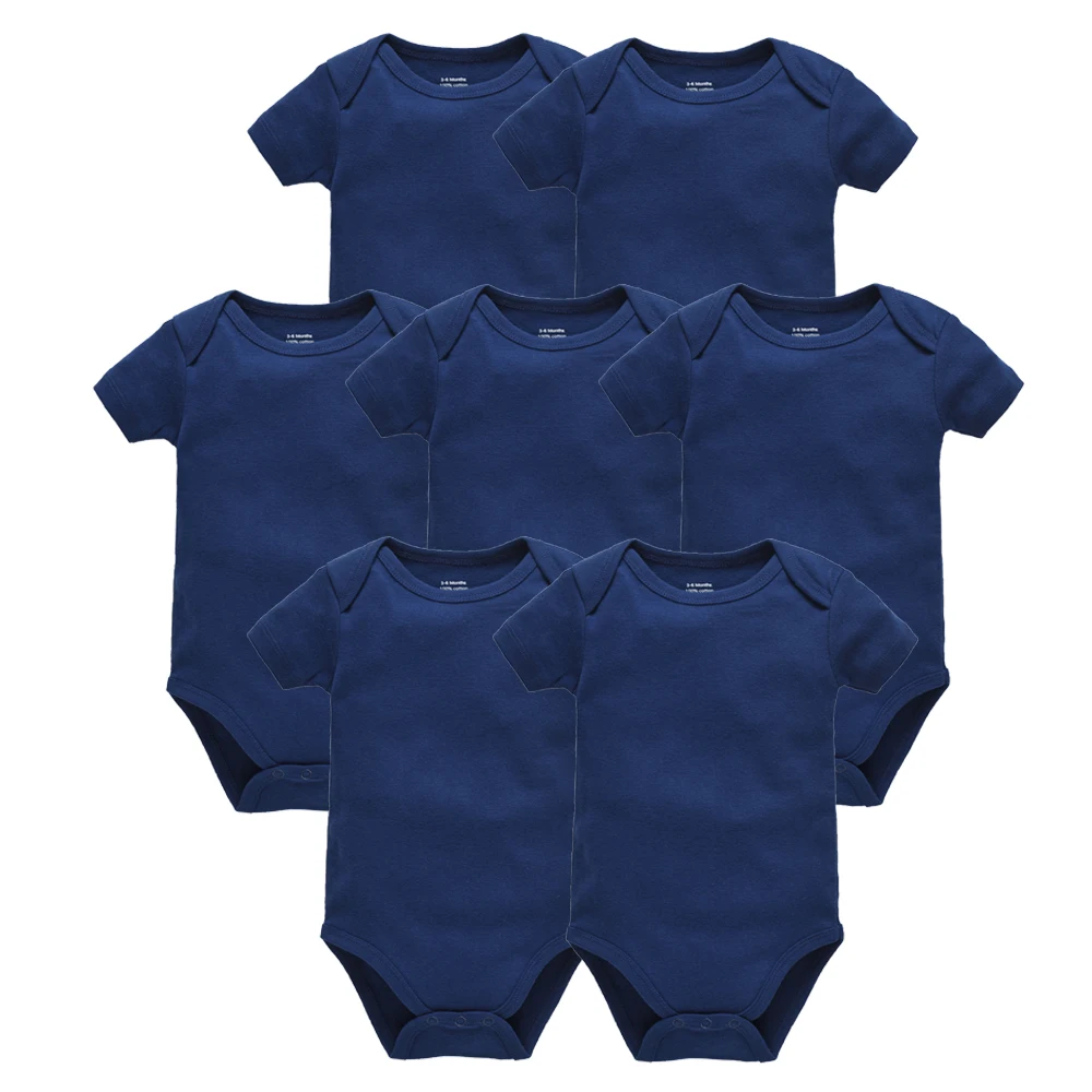 Однотонные боди с короткими рукавами из 100% хлопка для маленьких мальчиков и