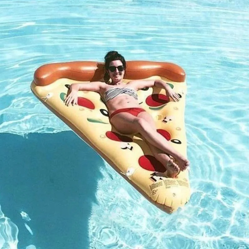 

Giant 180x150cm Inflatable Pizza Slice Pool Floats Swimming Ring Floating Row For Childen Adults Water Toys Mattress Sea Party