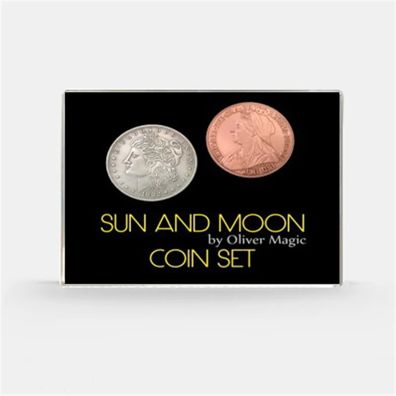 Набор монет Sun and Moon от Oliver Magic Coin Волшебные трюки Иллюзия крупным планом Волшебная