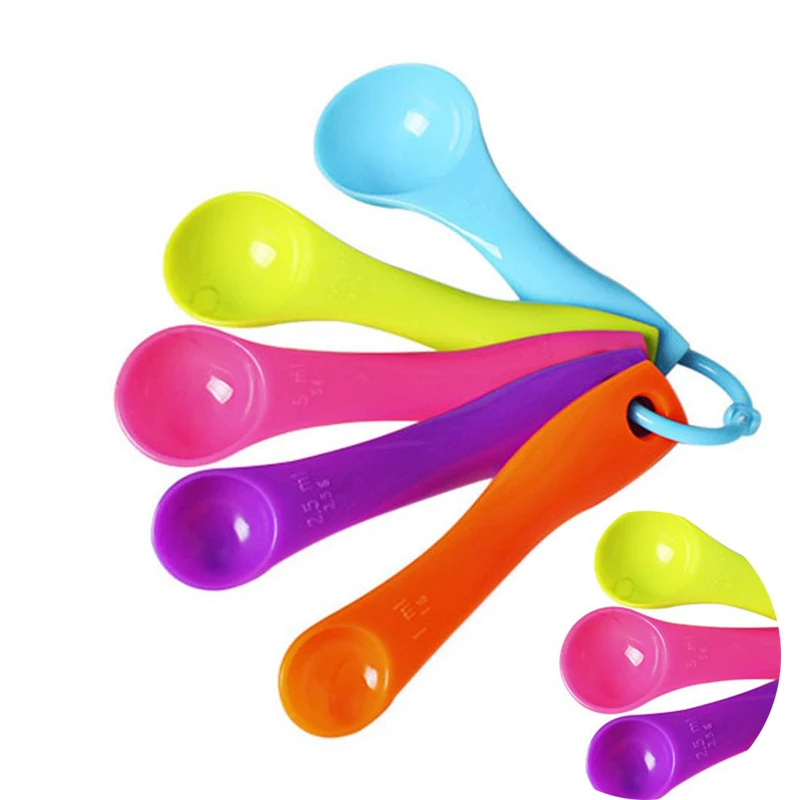 

Measuring Spoons Utensil cooking baking 5 Pcs Colorful Plastic Measuring Spoons Spoons Kitchen