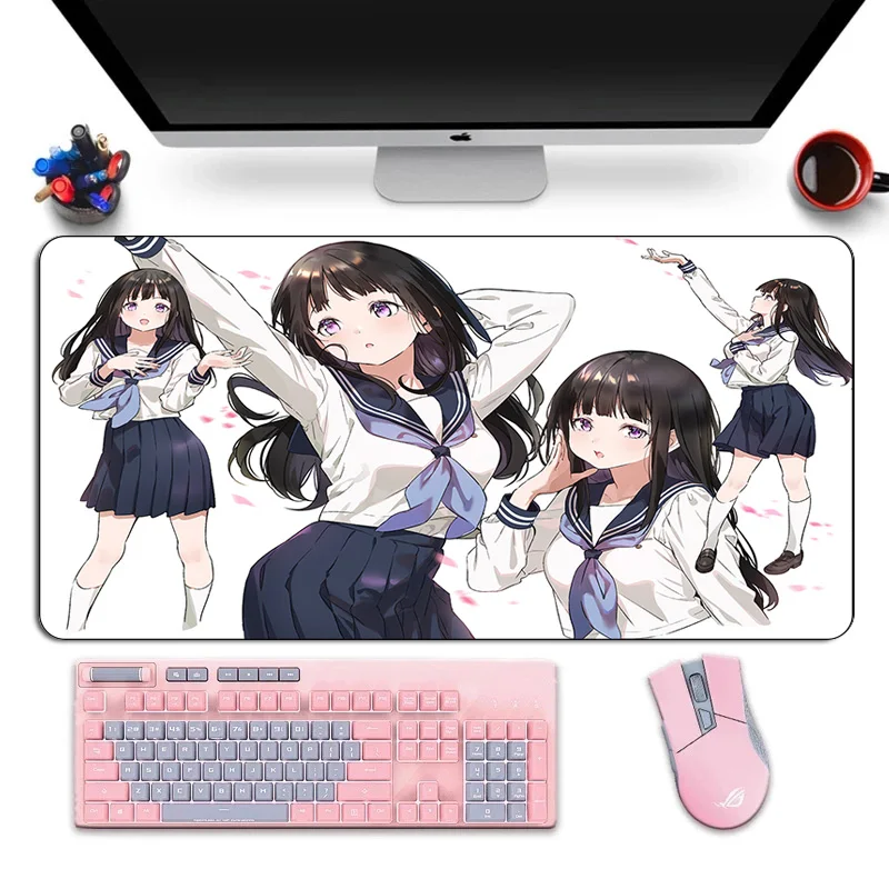 

Large Hyouka Anime Gaming Mouse Pad Desk Rubber Kawaii XL Computer Mousepad Washable Durable Office Otaku Boy Laptop Tablet Mat