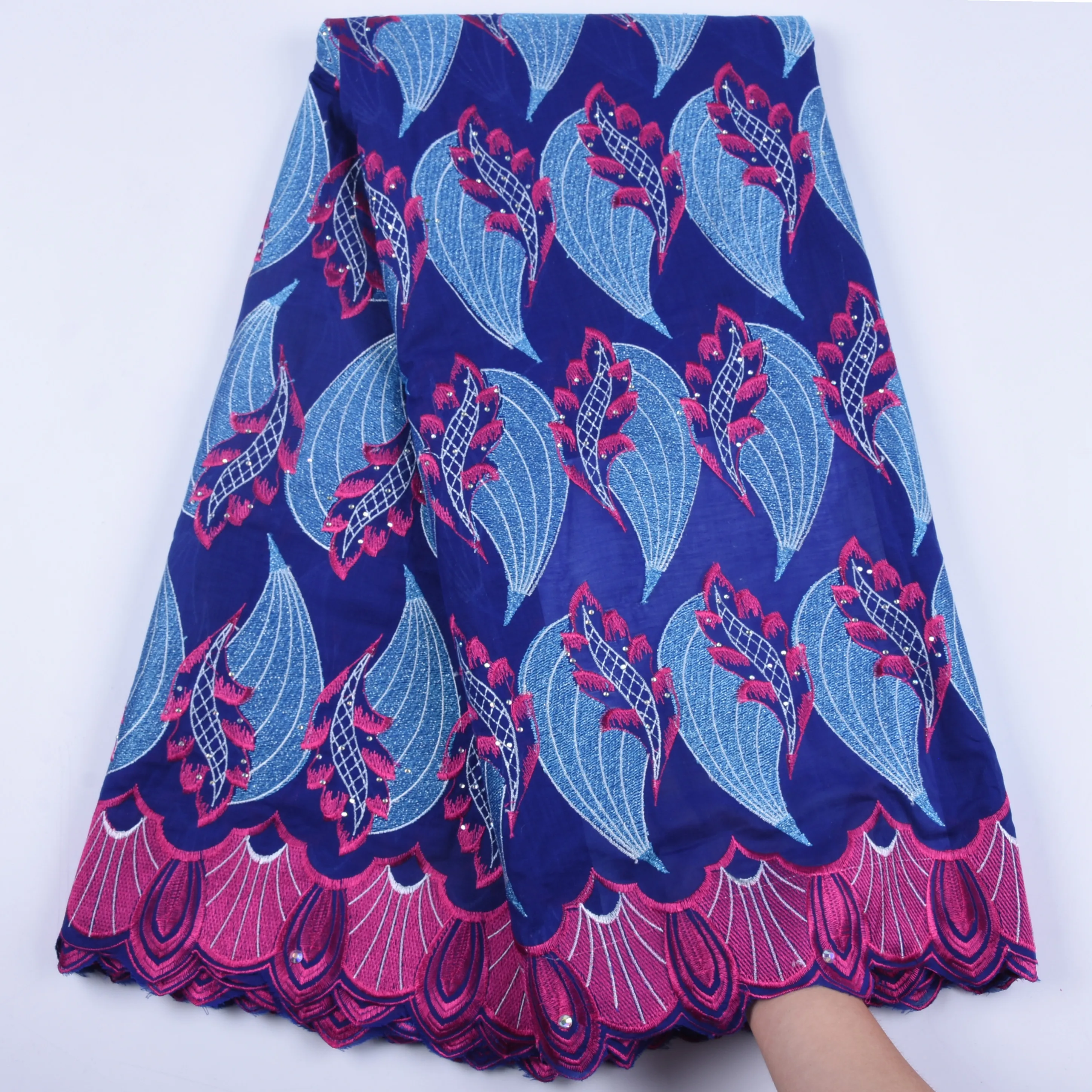 

Hot selling African lace fabric 2019 latest Design Swiss voile lace for wedding Nigerian pure cotton lace fabrics forwedding