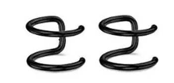 blackC one pcs BUENOS Fashion, золотой хрящ, панк, каффы для ушей, женские клипсы, серьги, не пирсинг, крест, полые C серьги с узором, клипсы, ювелирные изделия - Окраска металла: blackC one pcs