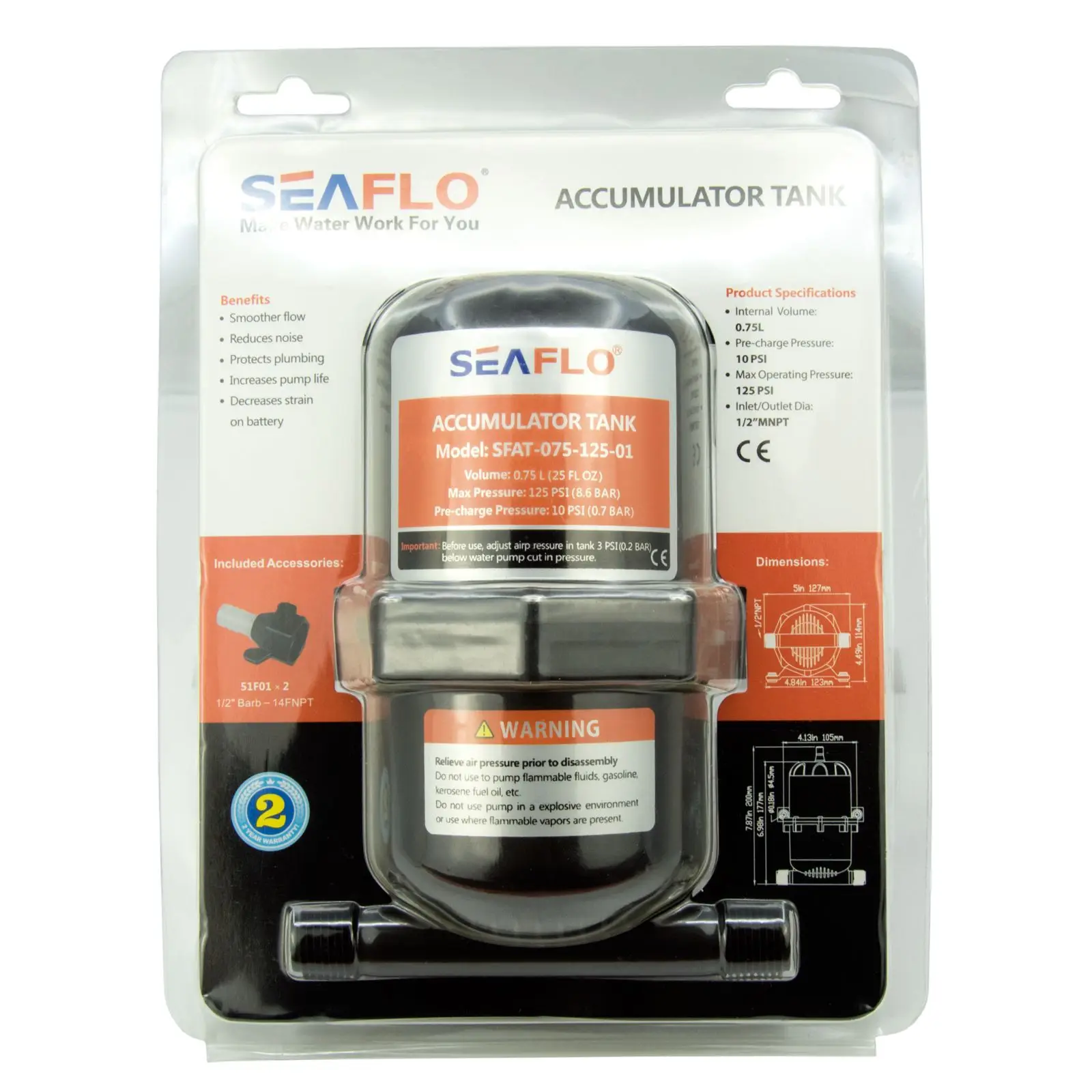 Лодочный резервуар для аккумулятора воды морской под давлением жидкости |