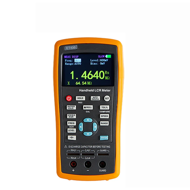 

Multifunction Handheld LCR Digital Bridge Meter USB Resistance Capacitance Inductance Tester With silicone test lead Patch ET430