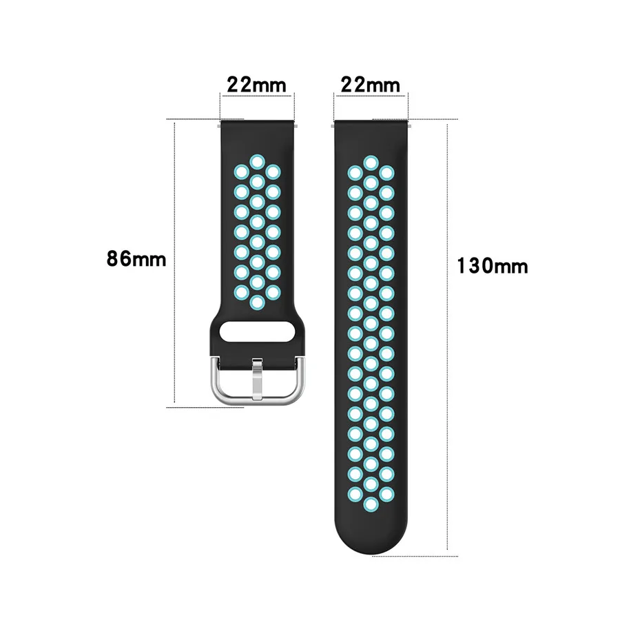 20mm 22mm Strap For Samsung Galaxy watch 3 Active 2 Gear S3 42mm 46mm Amazfit Silicone Breathable Bracelet Huawei GT Wristband