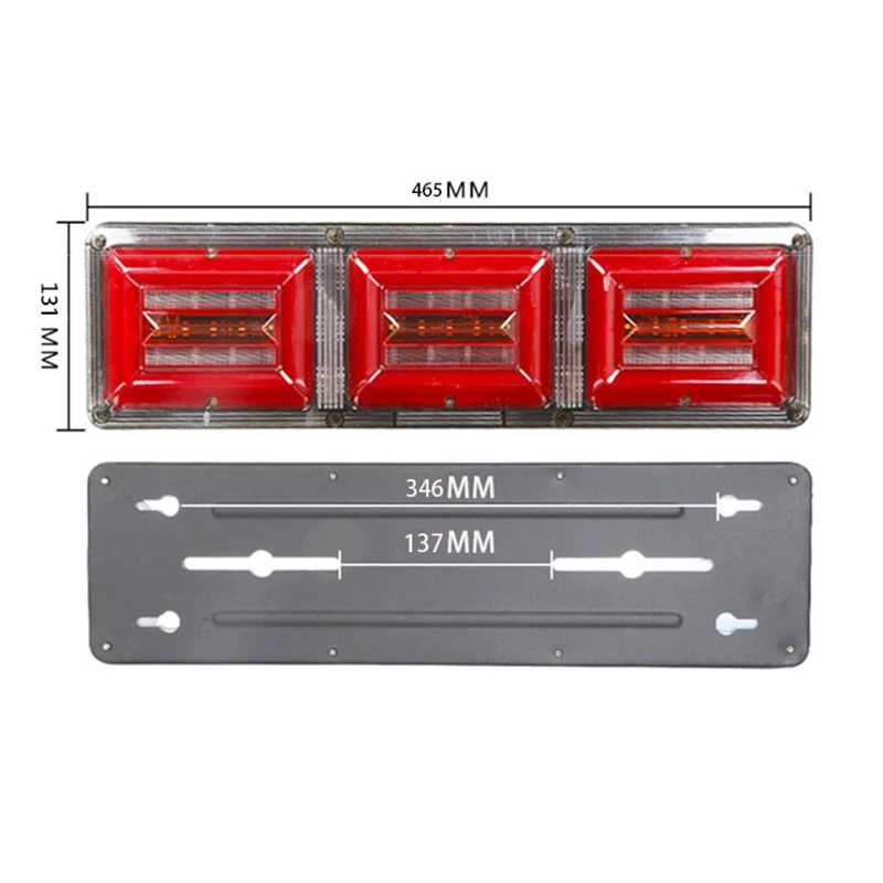 

24V Truck Rear Tail Light Dynamic LED Turn Signal Indicator Rear Brake Stop Lamp for Truck, Trailers, Caravans, Campers