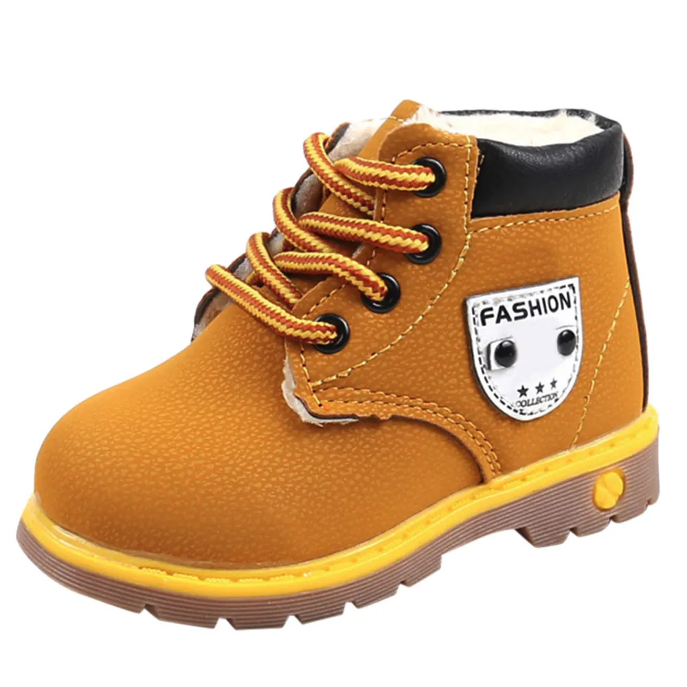 Зимние теплые детские ботинки удобные плюшевые для маленьких мальчиков и