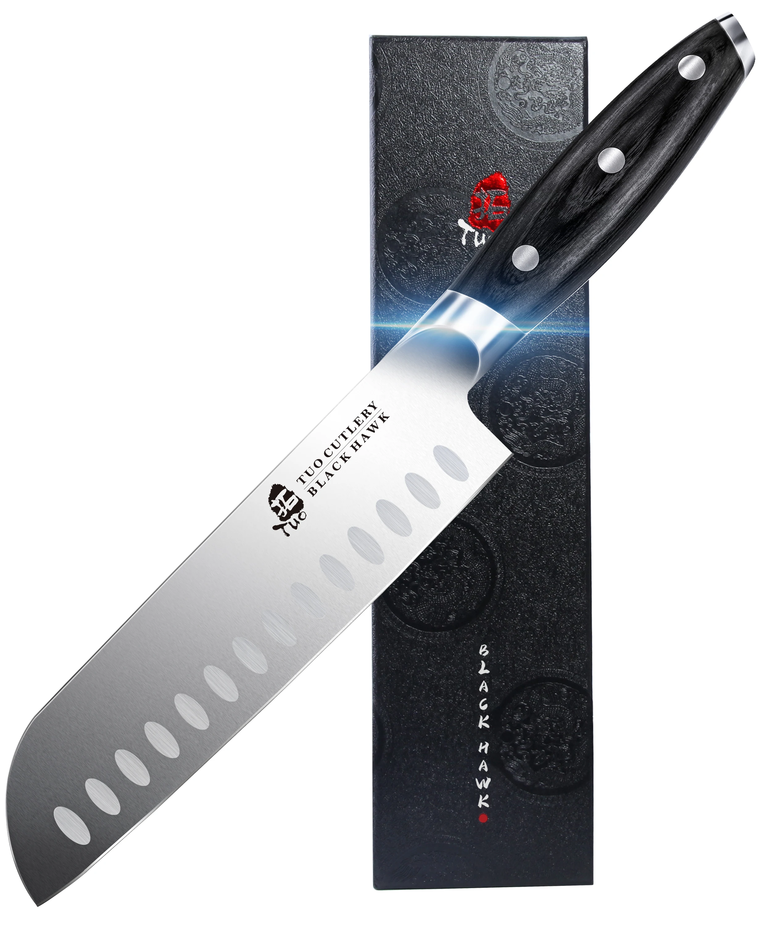 Нож TUO Santoku Профессиональный кухонный нож шеф-повара 7 дюймов из немецкой