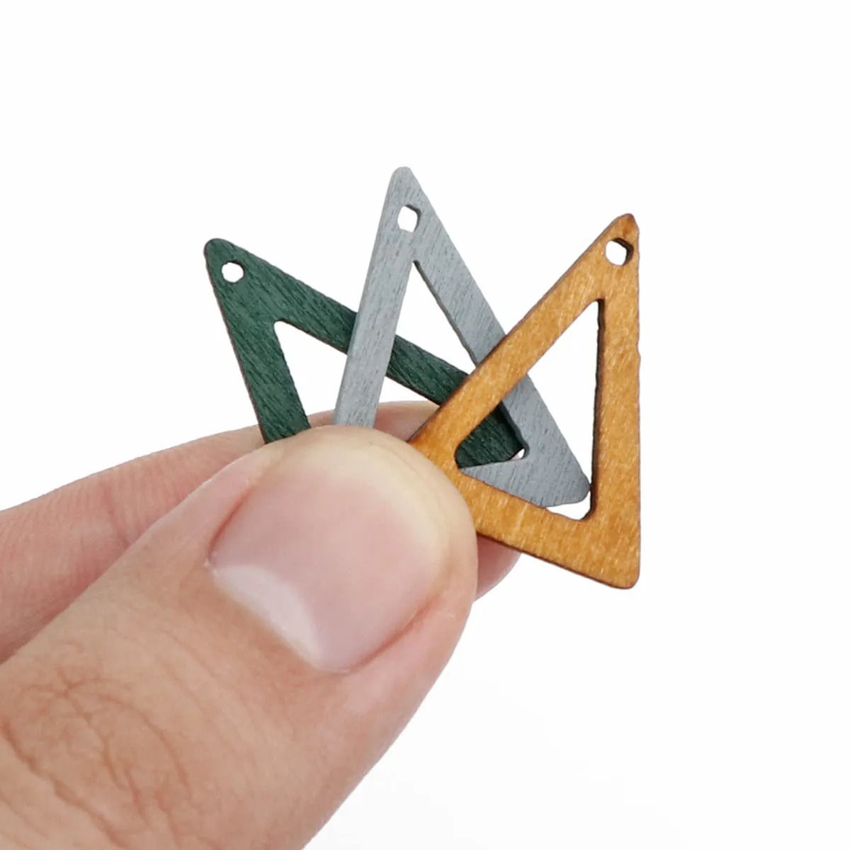 Бусины Из Натурального Дерева треугольные деревянные цветные бусины ручной