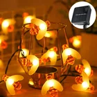 Гирлянда с пчелами на солнечной батарее, 8 режимов освещения, водонепроницаемая уличная Гирлянда для внутреннего двора, сада, свадьбы, Рождества