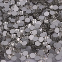 ss3 ss50 white clear flat back crystal rhinestones strass glue on non hotfix stones for garment 3d nail art