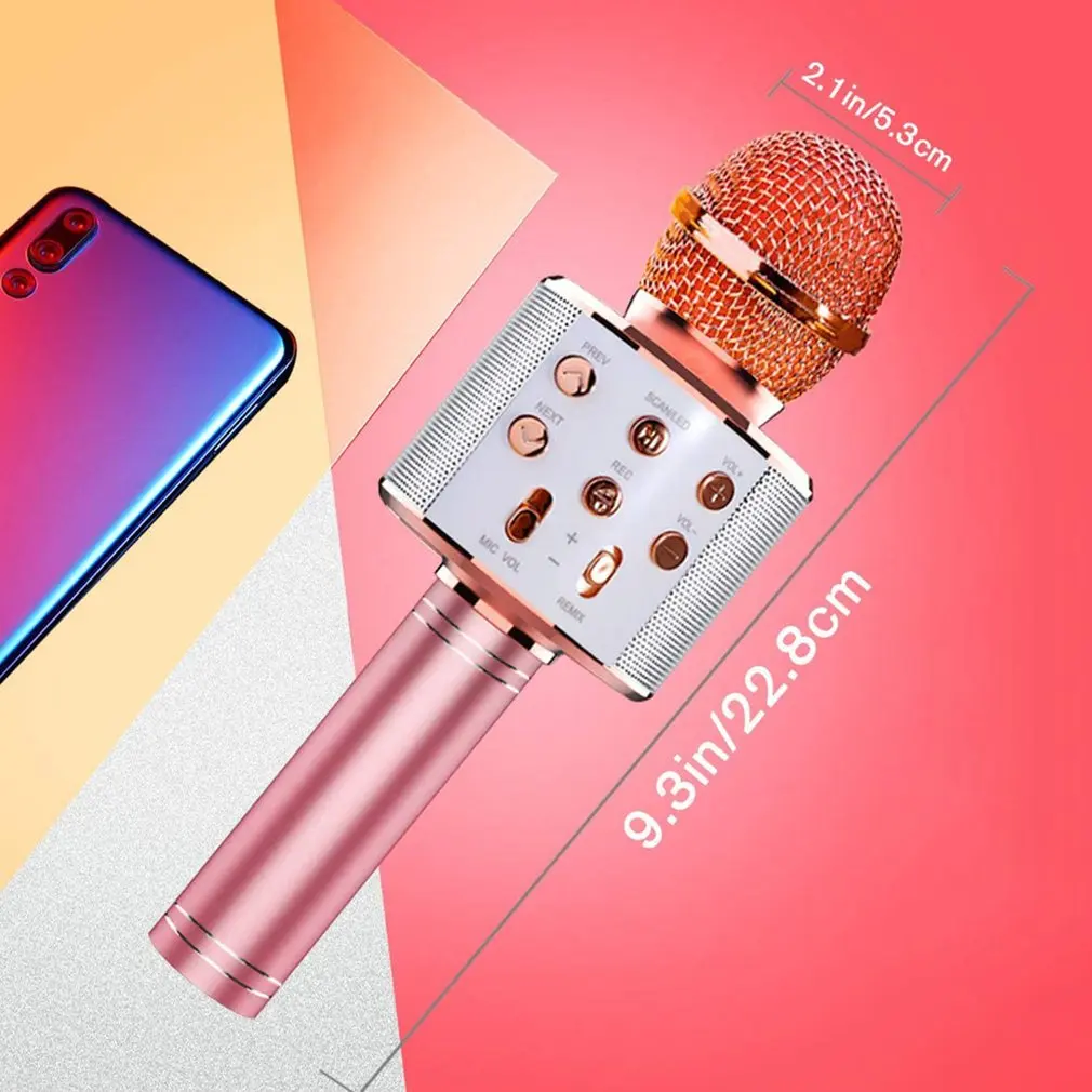 

KTV Wireless Karaoke Handheld Microphone USB Player Mic Speaker Portable Christmas Birtay Home Party Handheld Microfone