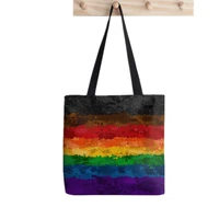 shopper inclusive rainbow tote bag printed tote bag women harajuku shopper handbag girl shoulder shopping bag lady canvas bag