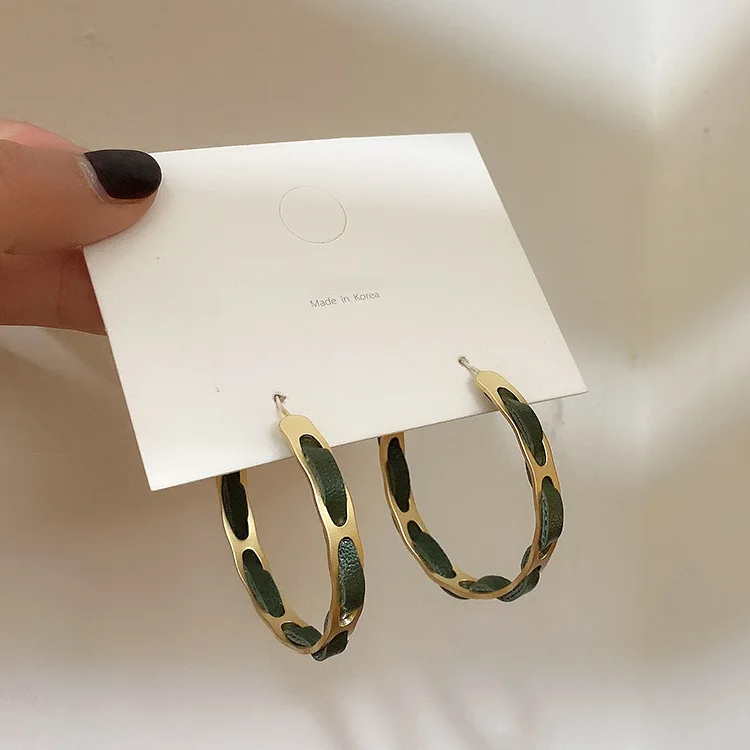 2019 Модные Преувеличенные уличные серьги в стиле хип хоп кожаные металлические