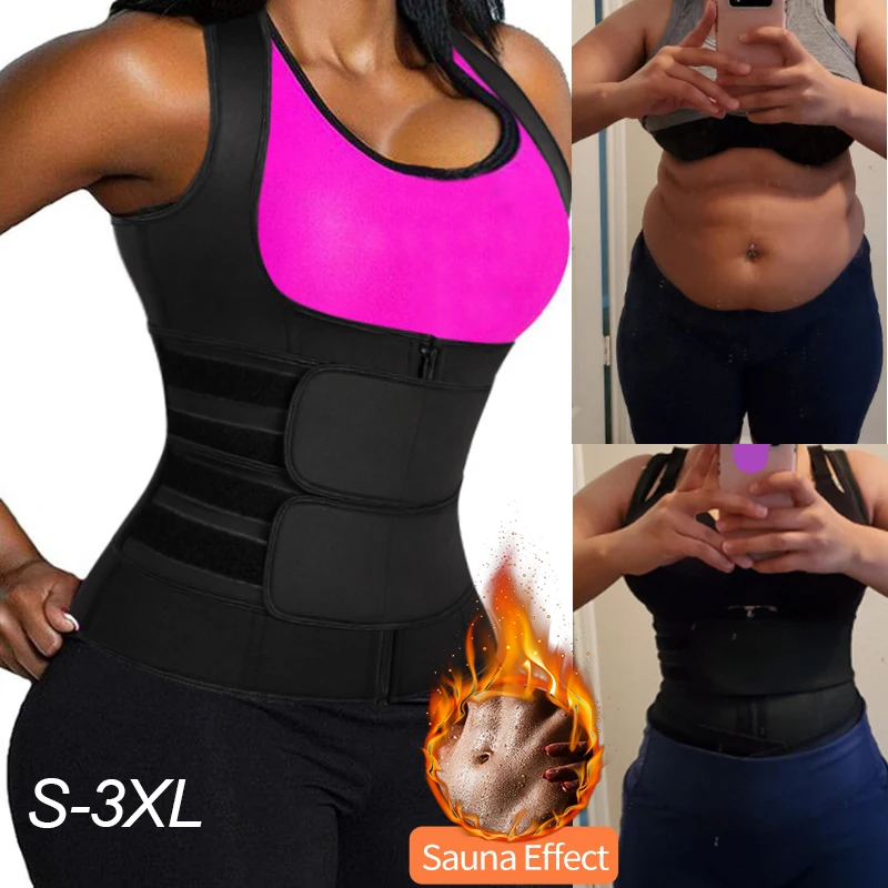 Women Waist Trainer Corset Sauna Trimmer Vest with Double Straps Workout Compression Neoprene Body Shaper Suit Tank Top | Женская одежда