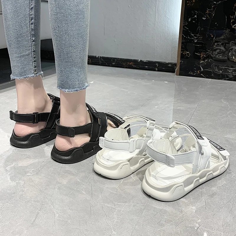 

All-Match Fashion Womens Shoes 2021 Beach Sandals Suit Female Beige Clogs Wedge Summer Heels Luxury Black New Low Platform Comfo