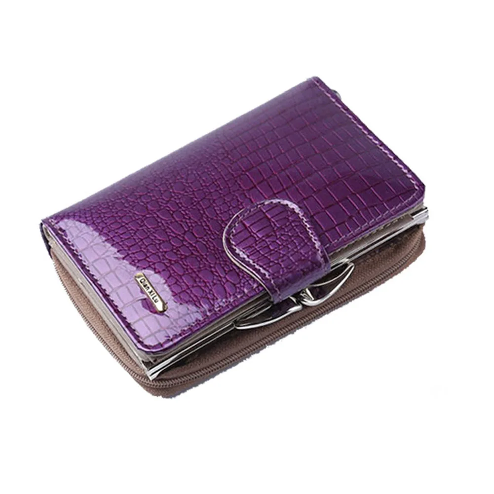 Лидер продаж! Качественный Модный женский короткий Croco бумажник из натуральной