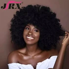 Афро вьющиеся кружевные передние парики, Бразильские короткие вьющиеся T-образные парики из человеческих волос, плотность 180%, волосы без повреждений для черных женщин с челкой